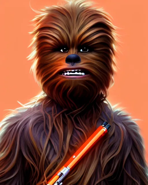 Chewbacca With A Mom Hairstyle Portrait Shinkai Stable Diffusion