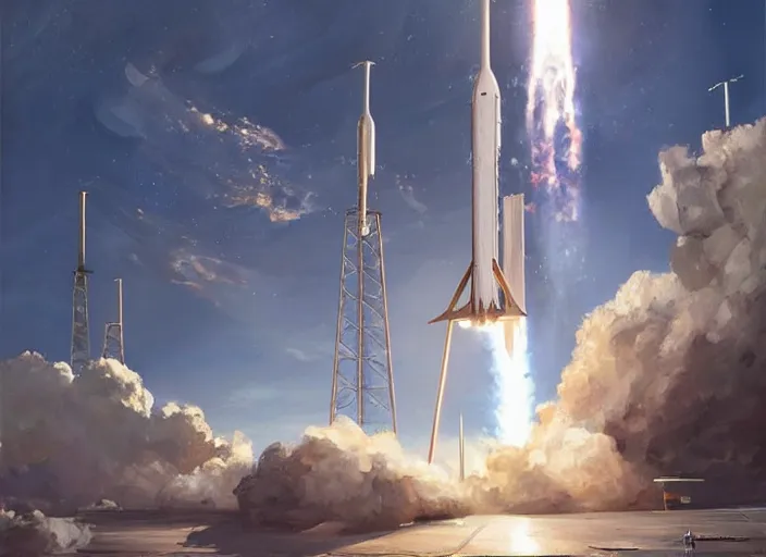 Concept Art Of Spacex Oil Painting By Jama Jurabaev Stable