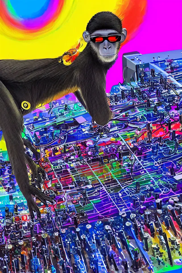 A Striking Digital Painting Of A Spider Monkey In Stable Diffusion