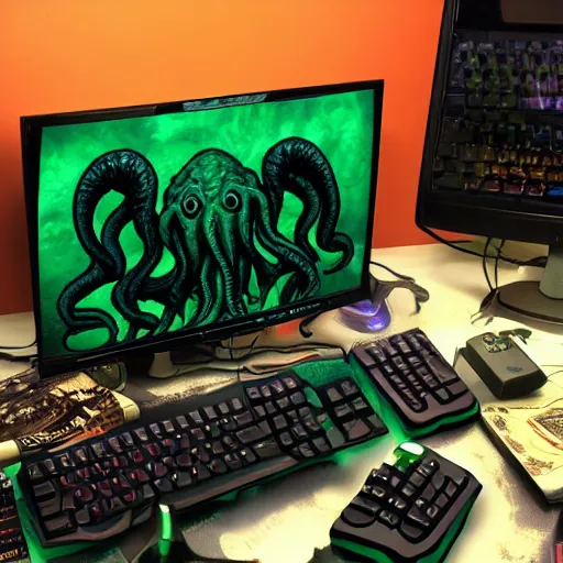 Cthulhu Gaming On A Pc Stable Diffusion