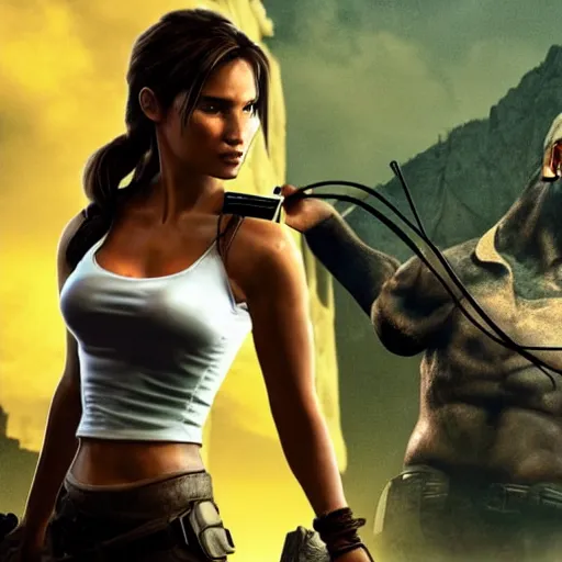 Photograph Of Lara Croft Inflated By A Cursed Idol Stable Diffusion