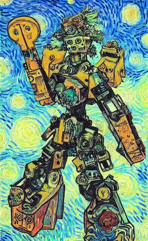 A Psychedelic Weirdcore Painting Of A Mecha Musume Ork Stable