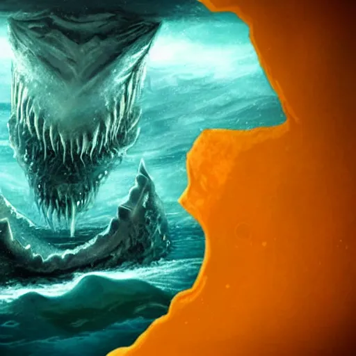 The Deep Sea With Gigantic Sea Monster Thalassophobia Stable