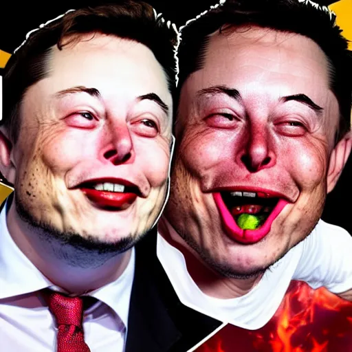 Extreme Silly Face Championship Elon Musk Stoned Stable Diffusion