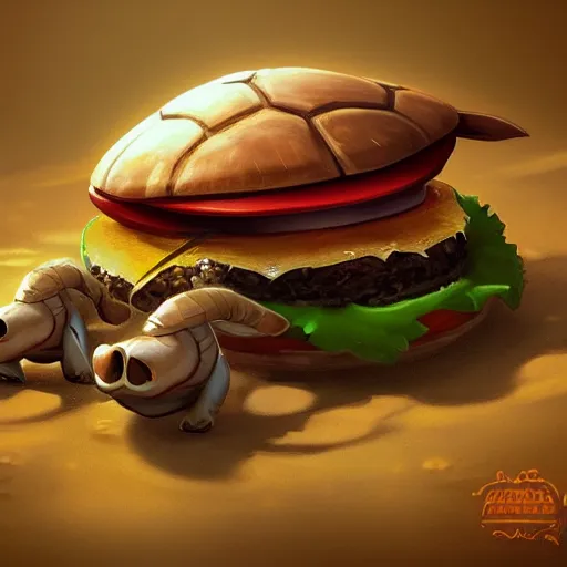 A Hamburger Turtle By Wlop And Tony Sart Fantasy Art Stable