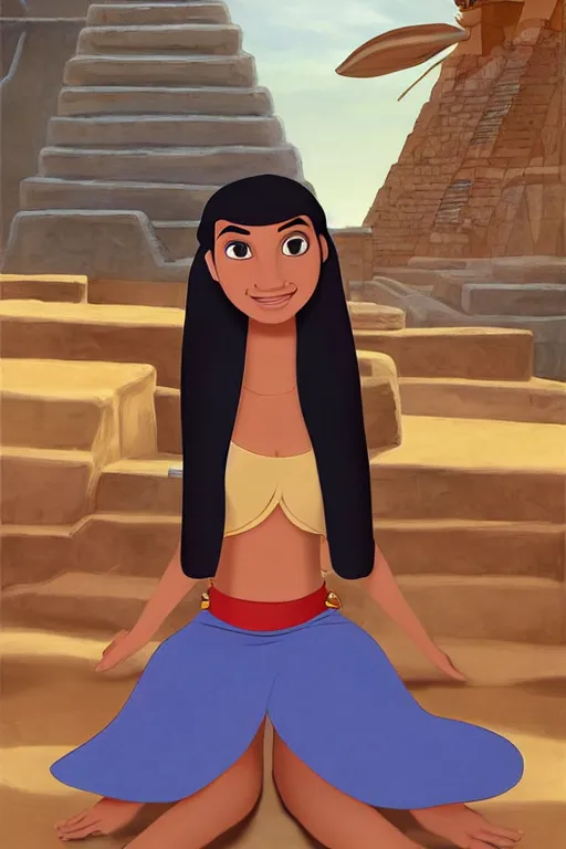 Girl Chel From The Cartoon The Road To Eldorado Sits Stable Diffusion