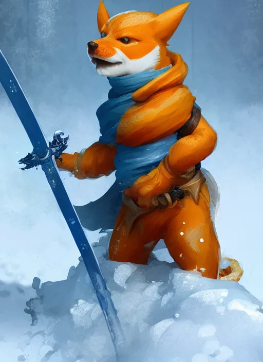 Buizel And Human Fusion Wielding A Blue Sword Made Stable Diffusion