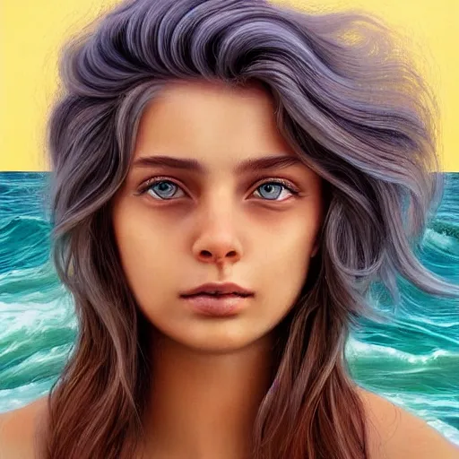 Girl With Ocean Wave Hair In The Style Of Stable Diffusion OpenArt