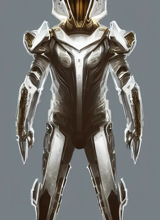 Symmetry White Armour Gold Secondary Sci Fi Stable Diffusion