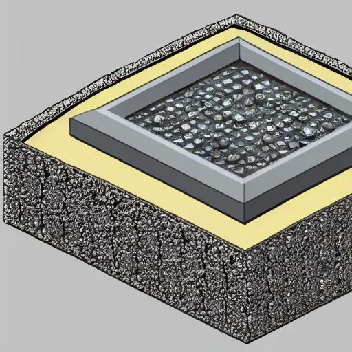 Isometric View Of A Big Stone With Encrusted Diamonds Stable