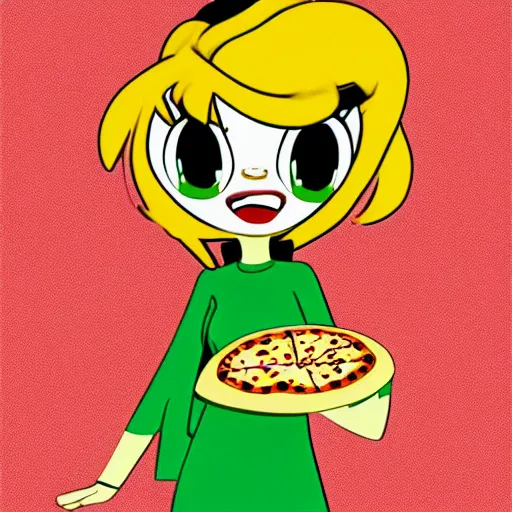 Buttercup Eating Pizza Art By Craig Mccracken Stable Diffusion