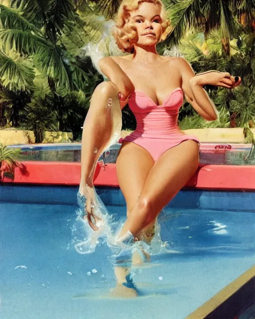 Tuesday Weld In A Pink Bikini Tuesday Weld Half Stable Diffusion