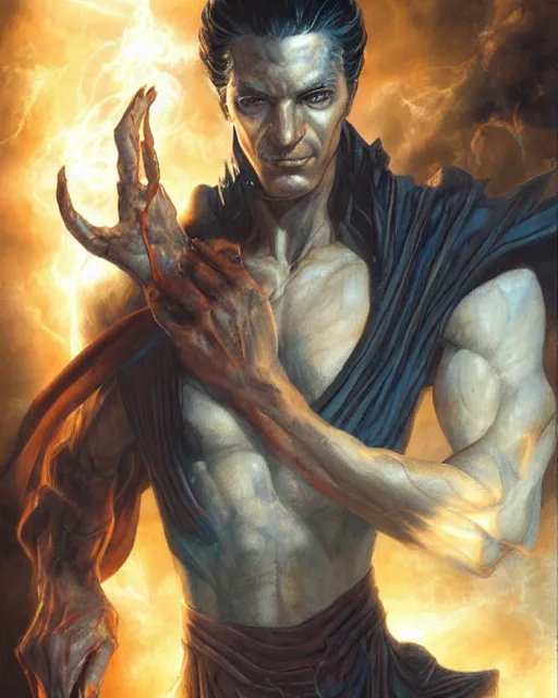 A Fantasy Comic Book Style Portrait Painting Of A Male Stable