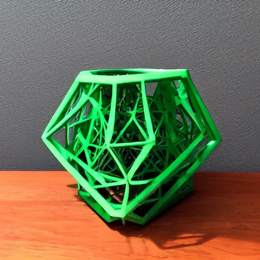 D Printed Hexa Planter Voronoi Parametric Design Stable Diffusion