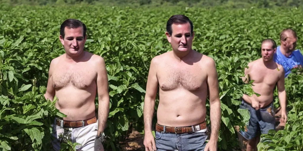 Ted Cruz Shirtless Laboring In A Tobacco Field Stable Diffusion Openart