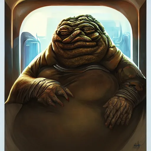 A Beatiful Painting Of Portrait Jabba The Hutt Stable Diffusion