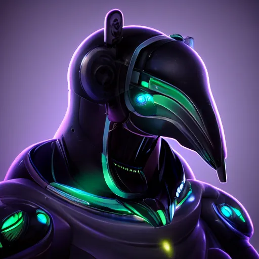 Cybernetic Bottlenose Dolphin Bust Profile Picture Stable Diffusion