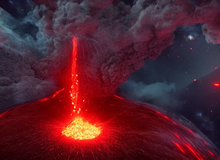 D Render Of A Volcanic Eruption Flowing And Flying Stable Diffusion