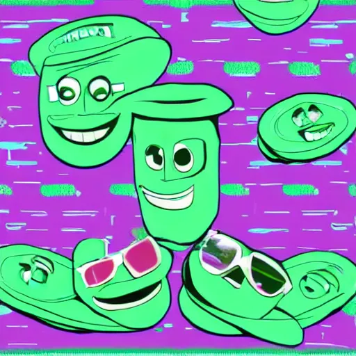 Cucumbers With Faces Wearing Sunglasses Talking On Stable Diffusion