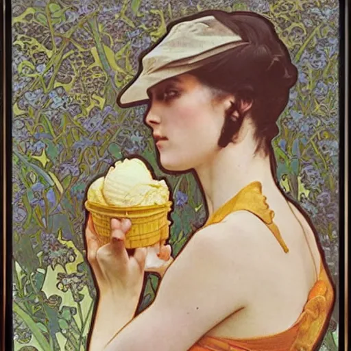 A Bruce Lee Selling Ice Cream Art By Alphonse Mucha Stable Diffusion