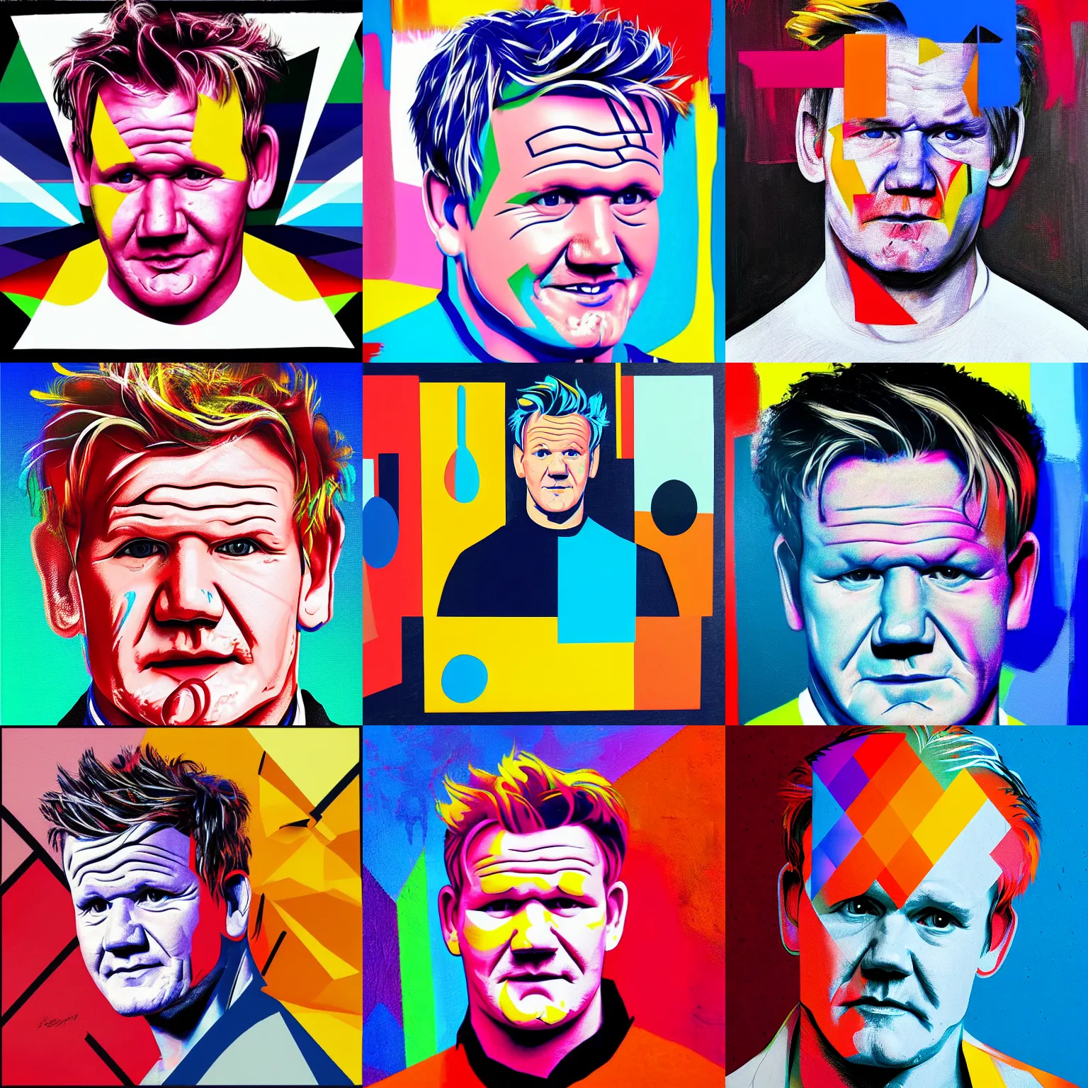 A Portrait Of Gordon Ramsay Geometric Shapes Rounded Stable