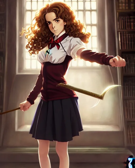 Pinup Anime Art Of Hermione Granger By Emma Watson In Stable