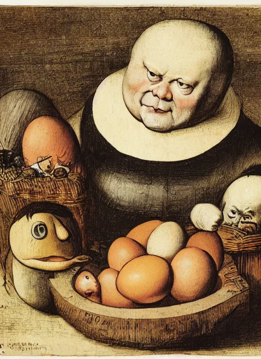 Carton Of Gregs Eggs With Silly Round Humpty Dumpty Stable Diffusion