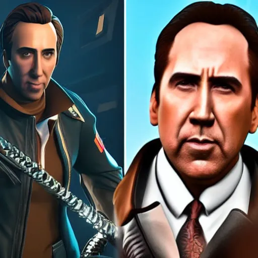 Nicholas Cage In Fortnite Character Render Full Body Stable Diffusion