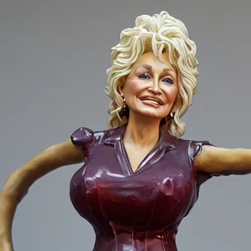 A Polymer Sculpture Of Dolly Parton In A Museum Hd Stable Diffusion