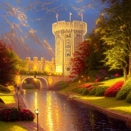 Windsor Castle Oil Painting By Thomas Kinkade Stable Diffusion OpenArt