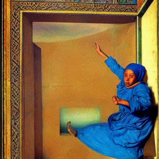 Osman Hamdi Bey Brightly Coloured Woman Jumping Stable Diffusion