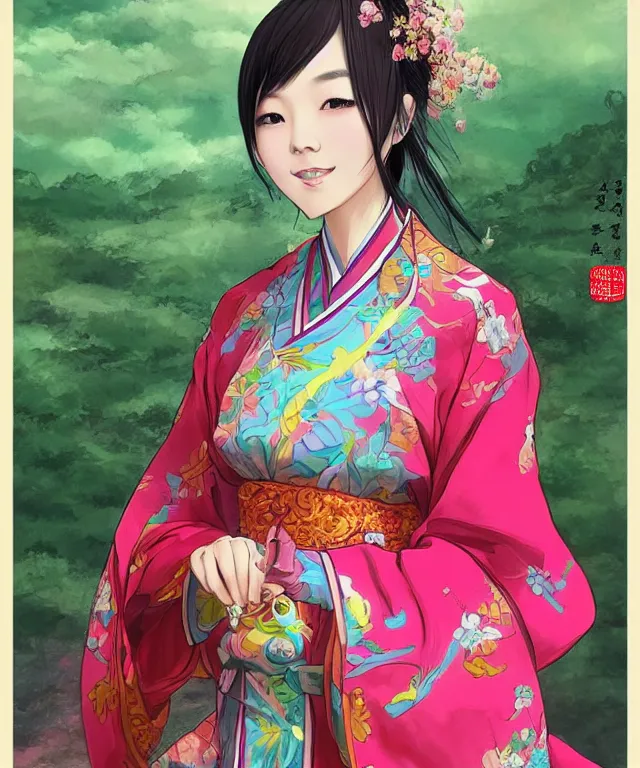 A Pretty Chinese Woman Wearing Beatiful Chinese Stable Diffusion