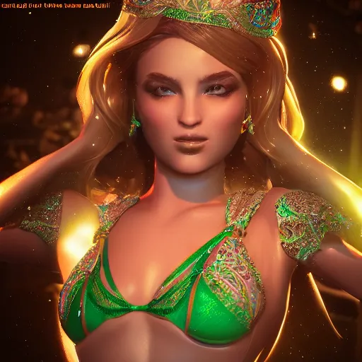 Wonderful Princess Of Emerald With Fair Skin In Stable Diffusion