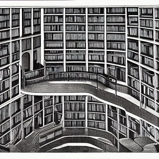 The Interior Of A Library By M C Escher 8k Stable Diffusion OpenArt