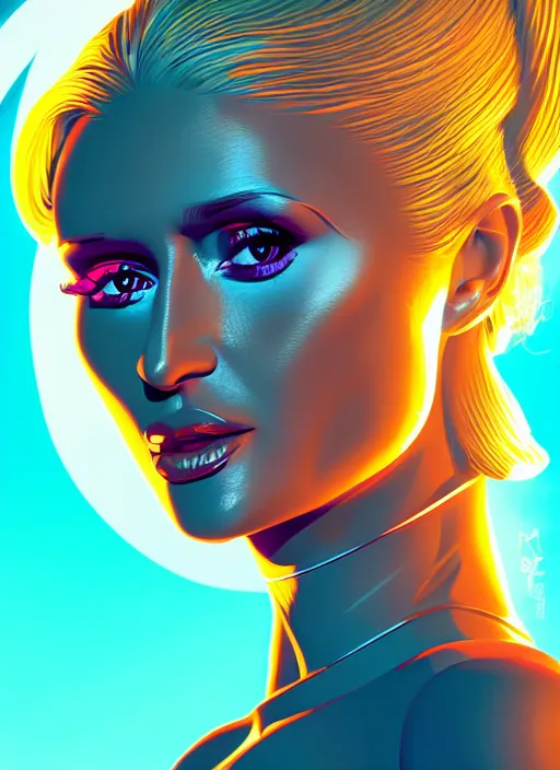 Retrofuturistic Portrait Of Paris Hilton Space Stable Diffusion