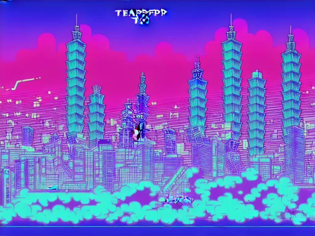 Taipei Epic Retrowave Art Trending On Art Station Stable Diffusion