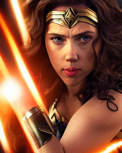 Scarlett Johansson As Wonder Woman Saber Movie Hyper Stable Diffusion