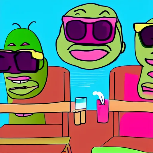 Cucumbers With Faces Wearing Sunglasses Talking On Stable Diffusion