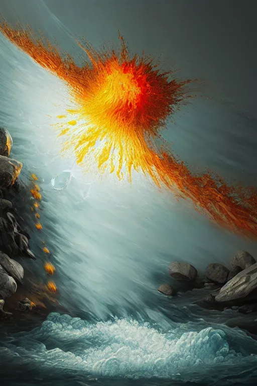 Explosive Powerfull Natural Elements Water Exploding Stable