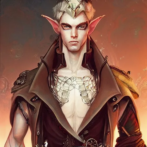 A Portrait Of A Steampunk Male Elf Highly Detailed Stable Diffusion