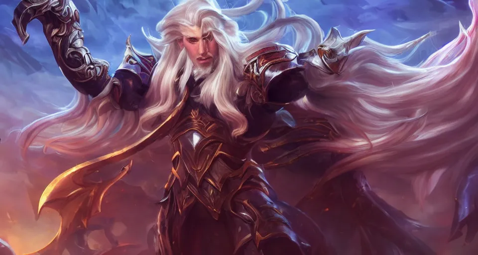 Grand General Swain With Beautiful Long Blond Hair Stable Diffusion