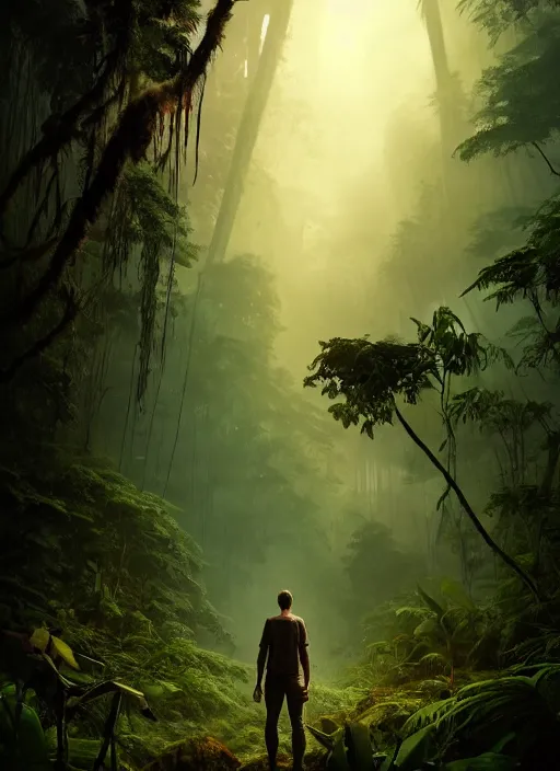 A Human Researcher Standing In The Rainforest Post Stable