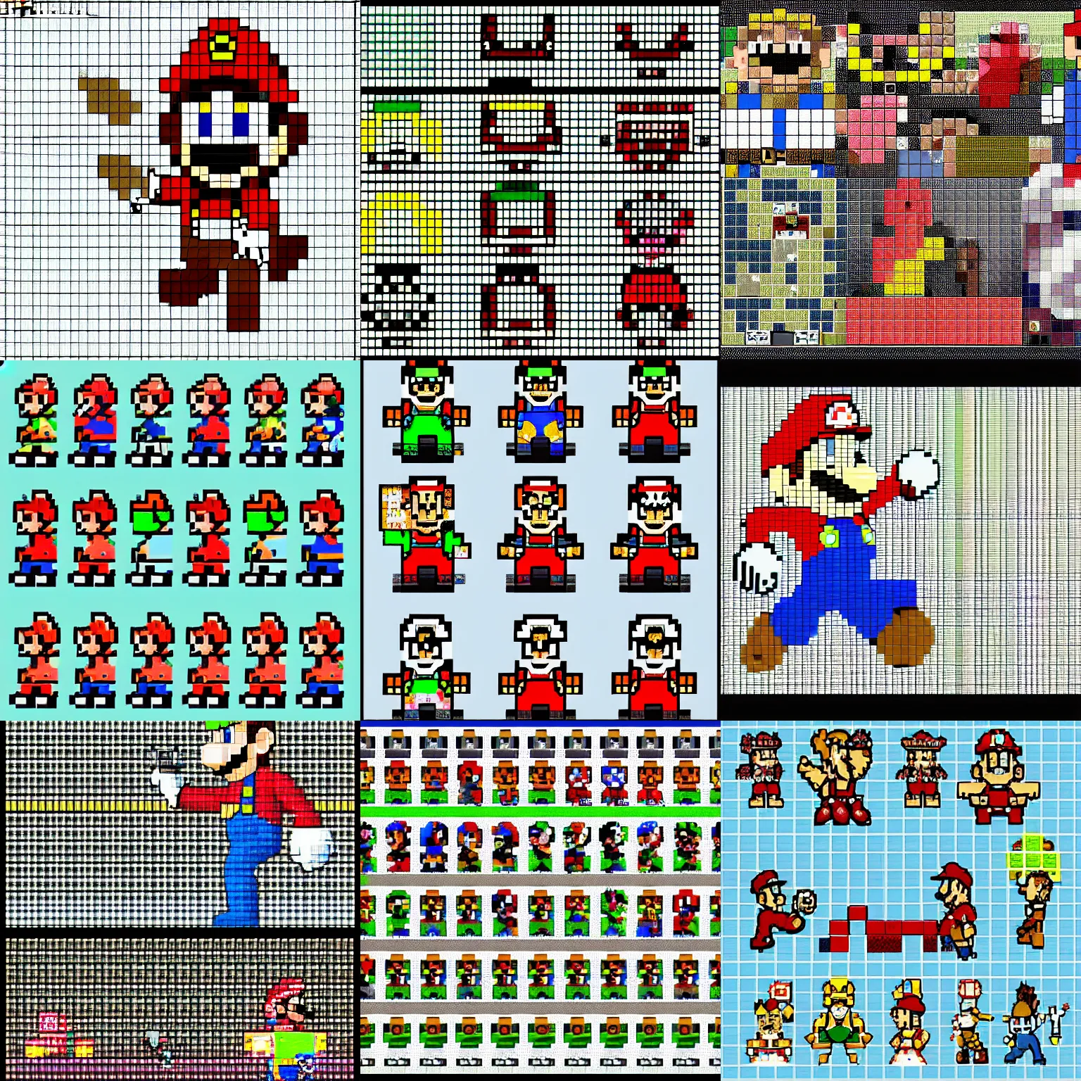Game Mario Pixel Art Spritesheet Stable Diffusion Openart