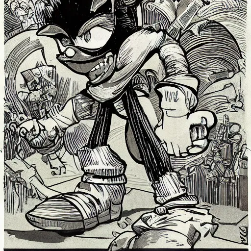 Sonic The Hedgehog As Imagined By Robert Crumb Stable Diffusion Openart