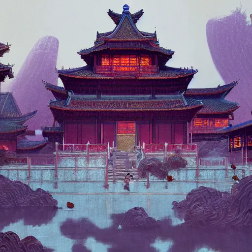 Beautiful Render Of Tang Dynasty Palaceby Victo Ngai Stable