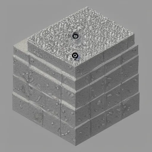 Isometric View Of A Big Stone With Encrusted Diamonds Stable