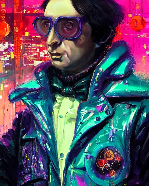 Detailed Portrait Of Neon Willy Wonka Cyberpunk Stable Diffusion