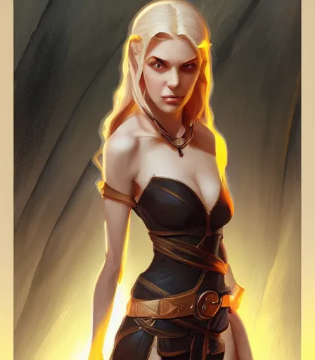 Half Elf Rogue Girl Hourglass Curvy Figure Blonde Stable Diffusion