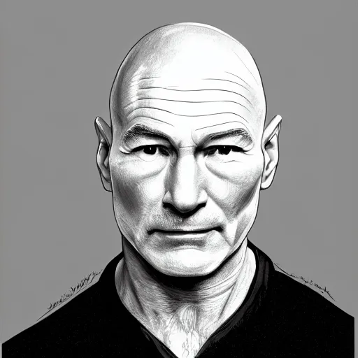 A Picture Of The Head Of Patrick Stewart On The Body Stable Diffusion