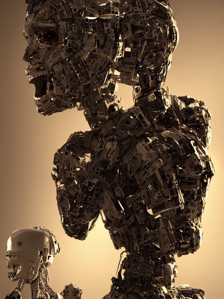 A Portrait Of A Humanoid Robot Made From Electronic Stable Diffusion